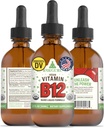 RawGuru Vitamin B12 Liquid Supplement - Organic Vegan Liquid B12 with Trace Minerals - Nano-Processed Antioxidant & Immune Support Supplement Tincture - 60 Servings of Vegan Drops per 60 ml, Pack of 1