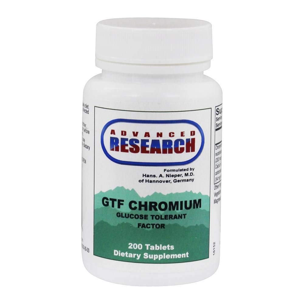 Geavanceerd onderzoek/nutriëntendragers Gtf Chroom - glucosetolerante factor 200 Tabs