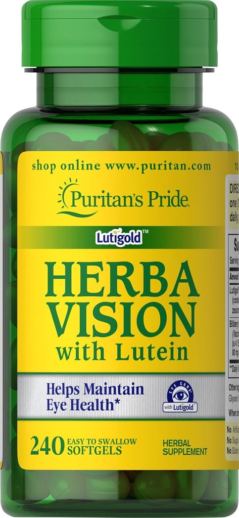 Puritan's Pride Herbavision with Lutein, Zeaxanthine, Bilberry Softgels, 240 Graaf