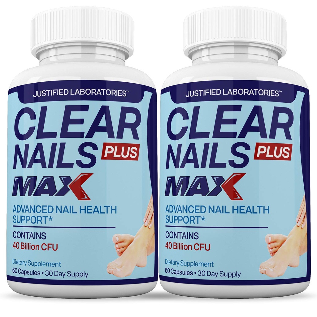 Justified Laboratories (2 Pack) Clear Nails Plus Max Pills 40 Miljard CFU Probiotic 60 Capsules