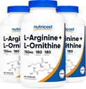 Nutricost L-Arginine L-Ornithine 750 mg; 180 capsules (3 flessen)
