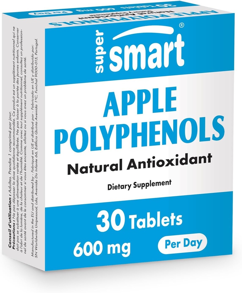 Supersmart - Apple Polyfenolen Supplement 600mg per dag (hoge sterkte 80% Polyfenolen) - Apple Extract 
