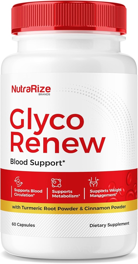 NutraRize Glyco Vernieuwen pillen, alle natuurlijke bloedondersteuning formule, maximale sterkte supplement om stabiele niveaus te behouden, uw reis naar een gezonde levensstijl, beoordelingen (60 capsules)
