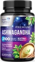 Ashwagandha-supplementen - 2100mg Ashwagandha-capsule voor vrouwen en mannen, natuurlijke antioxidantondersteuning, Ashwa-wortelextract, extra sterkte Kalme ondersteuning met zwarte peper, veganistisch en glutenvrij - 60 capsules