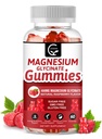 Magnesium Glycinate Gummies 400mg, Mg Kaliumsupplement met chelated Magnesium Malate Complex, Vitamine D, B6, en CoQ10, Ondersteuningen voor geheugen, rust, Mood & Slaap - 60 Tellen (pakket van 1)