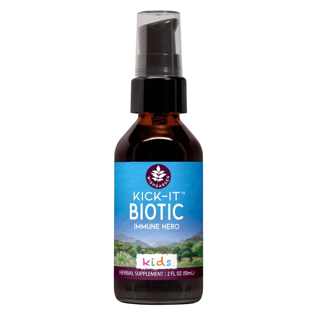 WishGarden Kruiden Kick-It Biotic Immune Hero for Kids - Plant-based Herbal Biotic Formula with Usnea Lichen & Echinacea, Supports Healthy Immune and Respirator System Function, Immune Booster, 2oz