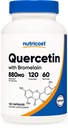 Nutricost Quercetine met bromelaïne, 880 mg Quercetine + 165 mg bromelaine per portie, 120 capsules, 60 porties (2 capsules per portie) - vegetarisch, niet-GMO & glutenvrij
