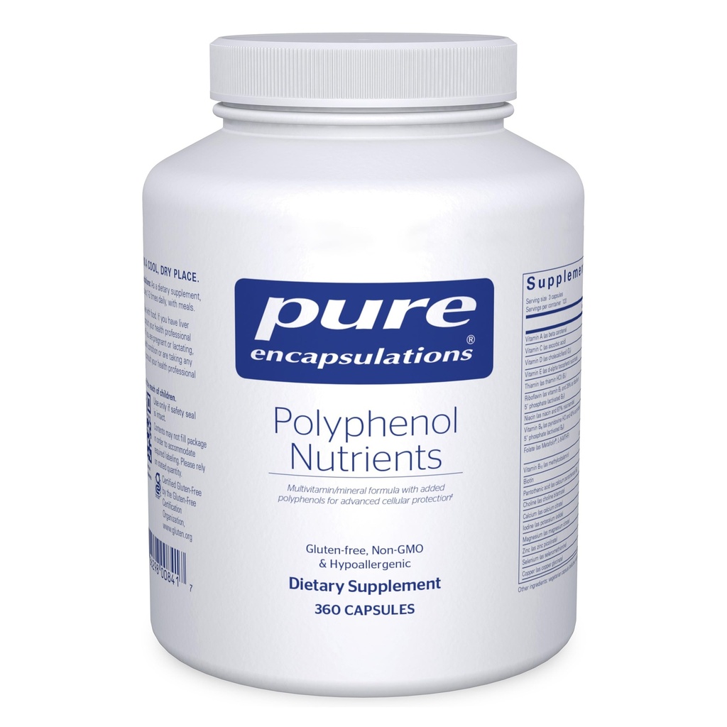 Pure Encapsulaties Polyfenol Nutriënten Hypoallergeen Nutriënt Dense Multivitamine/Mineral Formula 360 capsules