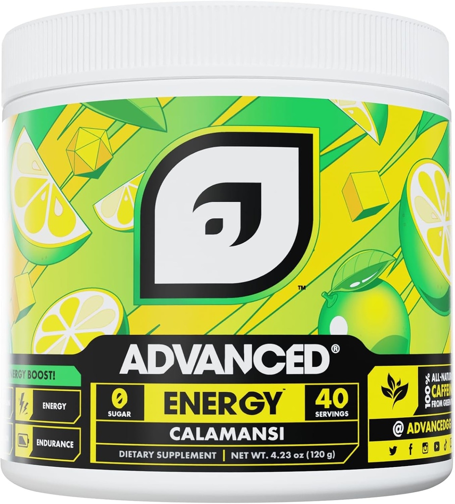 Geavanceerde energie - Energie Boosting Formule met Elektrolyten voor hydratatie - L-Theanine te bestrijden Jitters - Suikervrij & Keto Friendly - No Maltodextrine (40 Servings) (Calamansi)