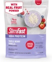 SlimFast High Protein Smoothie Mix Plus Fruitpoeder, High Protein Meal Replacement Powder, Fiber, Vitamine C, 21 Servings, 1.29 Pounds, Triple Berry Vanilla (Verpakking mei Vary)