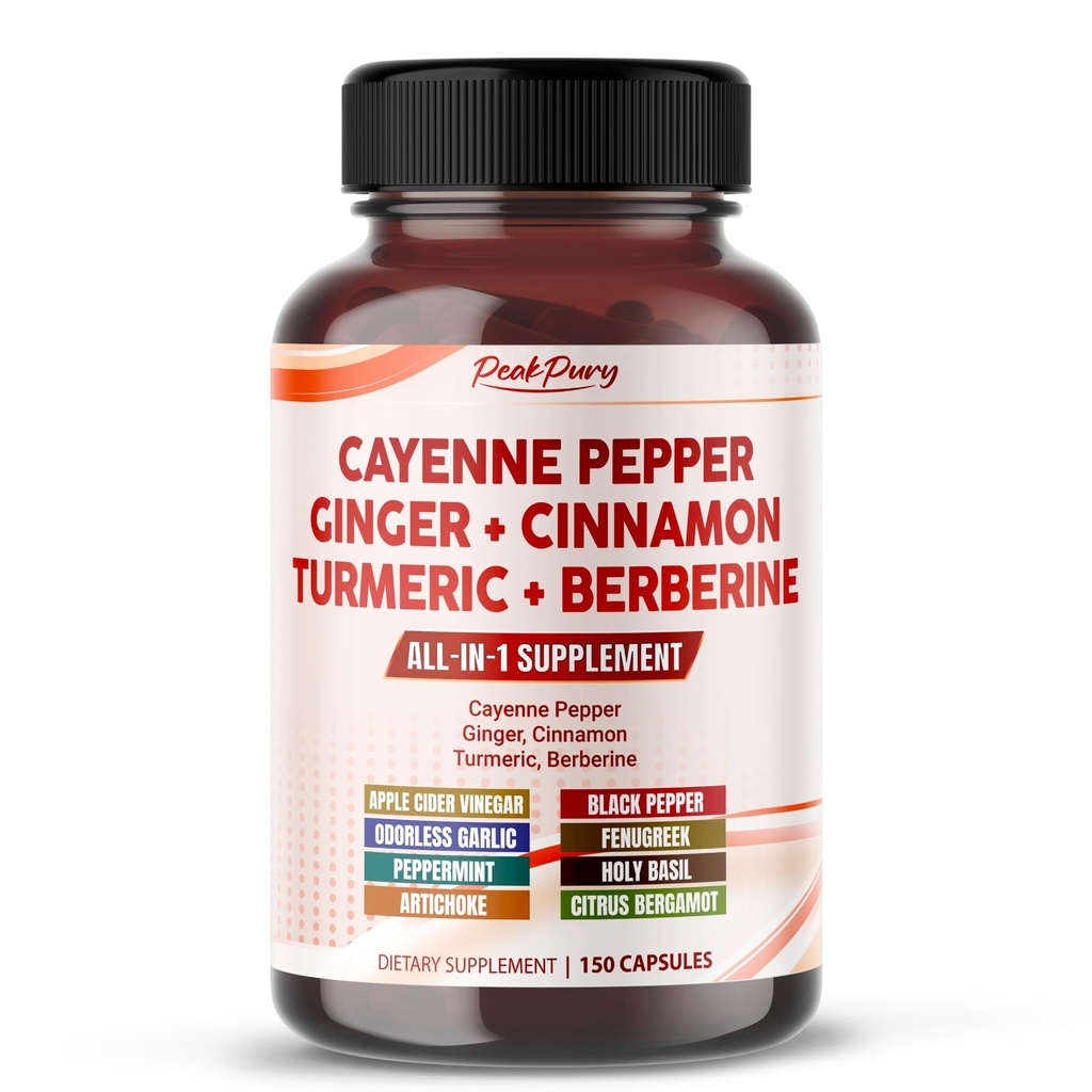 Cayenne Pepper Ginger Kurkuma Berberine - Digestie, Gut Heath Support - Made in USA