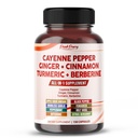 Cayenne Pepper Ginger Kurkuma Berberine - Digestie, Gut Heath Support - Made in USA