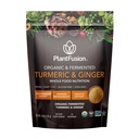 PlantFusion Turmeric and Ginger Drink Mix - Gefermenteerd Whole Food Nutrition, Herbal Supplement Powder with Curcuminoids - USDA Certified Organic, Non-GMO, Vegan, Gluten-Free, 4,76 oz 30 Servers