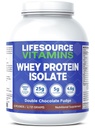 LifeSource Vitaminen 6 lb - US Dairy Cows Grass Fed Whey Proteine Isolaat - Dubbele chocolade Fudge gezoet met Stevia