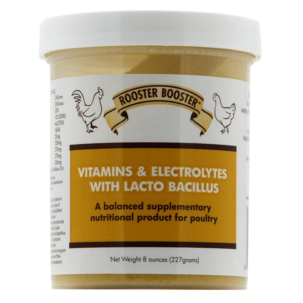 Rooster Booster Vitaminen en Elektrolyten met Lactobacillus, Natural, 8 oz.