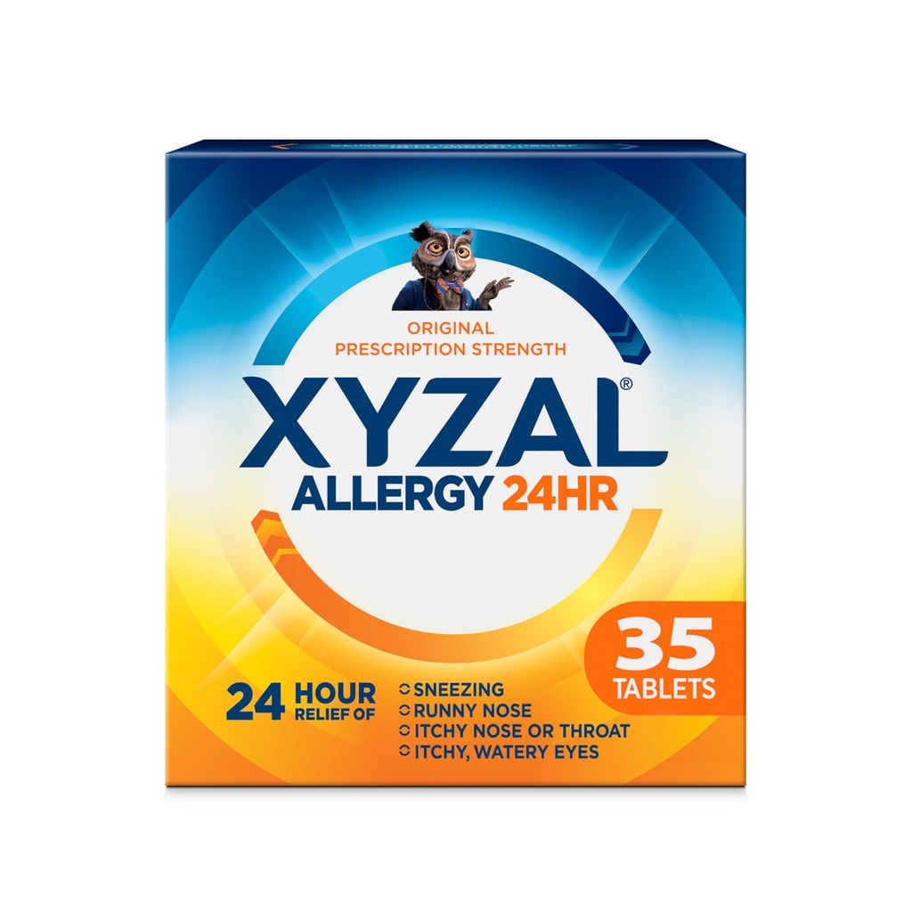 Xyzal 24-uurs Allergy Relief Medicine, Original Prescription Strength Antihistamine, Levocecirizine Dihydrochloride tabletten, 5 mg, 35 Tel.