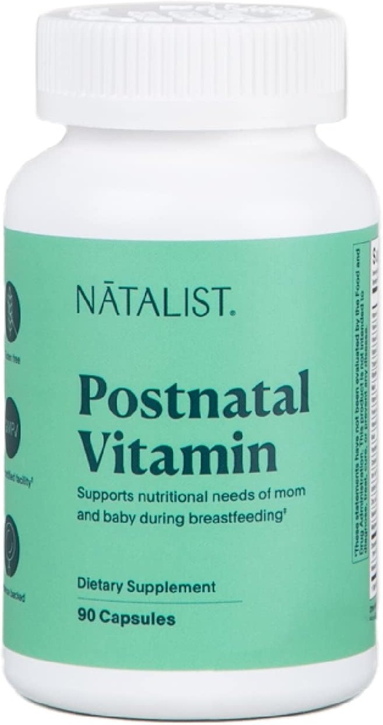 NATALIST Postnatal Vitamin Postpartum Essentials for Women - Mom & Baby Multivitamin & Breastfeeding Nutrition, Daily Wellness Supports Energy & Early Development While Nursing - 90 Capsules