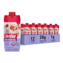 SlimFast Proteïne Shake, Aardbei- 20g Proteïne, Maaltijd Vervangingsshake Klaar om te drinken, hoog eiwit met lage Carb en lage suiker, 24 Vitaminen en mineralen, 12 Tellen (pakket van 1) (Verpakking mei Vary)