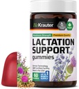 BIO KRAUTER Lactation Support Gummies - 60 Chews - Natural Lactation Supplement - Goats Rue, Fenugreek, Milk Thistle Extracts - Vegan Breastfeeding Supplements