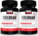 FORCE FACTOR Forebrain, 2-Pack, Nootrope Brain Supplement om het geheugen te verbeteren, Boost Focus, verhogen van de geestelijke energie, en ondersteuning van de gezondheid van het brein met cafeïne, Bacopa, en Huperzine A, 60 capsules