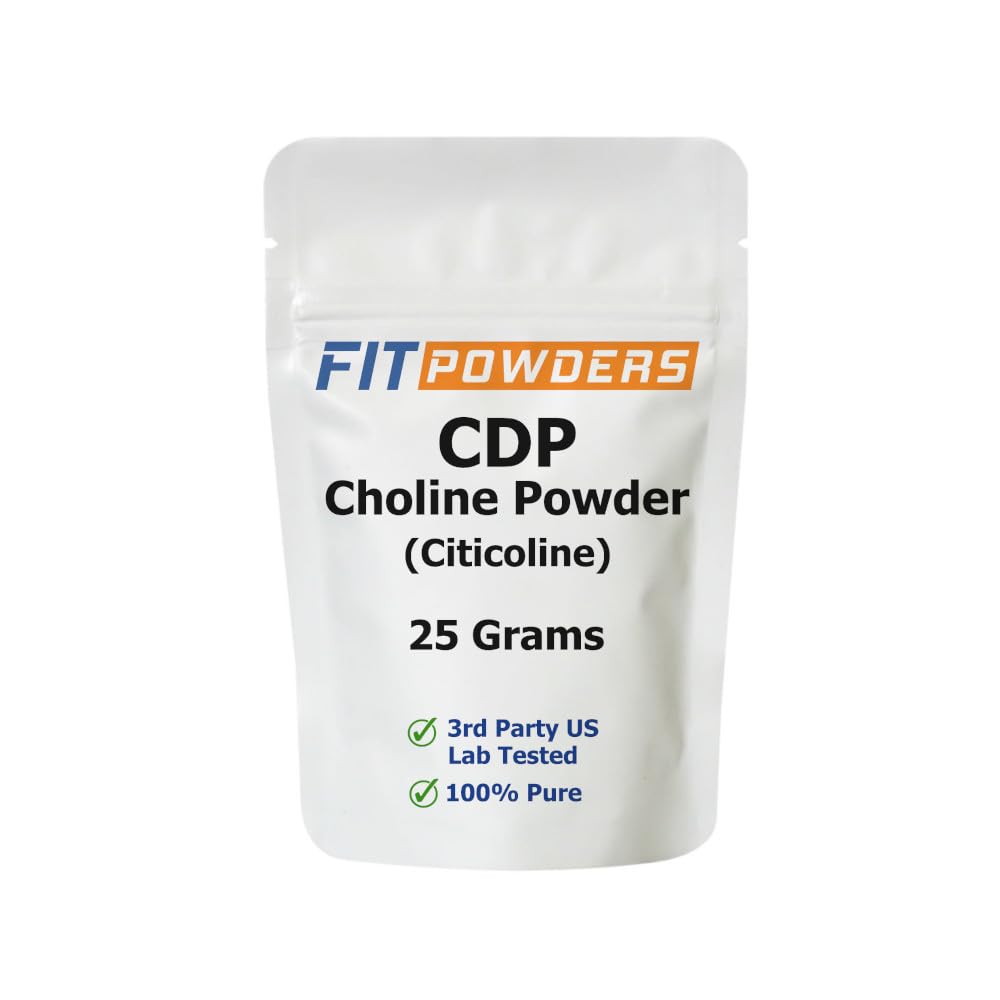 Citicolinepoeder, CDP Cholinepoeder Zuiver met scoop, niet-GMO, Cognitief supplement voor geheugen en leren (25 Gram)