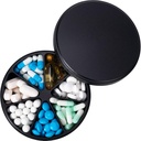 Metal Pill Dispenser Pillen Organisator met 7 Compartments - Heavy Duty Anti-Mix Pillen Container, Large Waterproof Daily Pill Box Pill Case voor Vitamine, Geneeskunde, Supplement, Visolie, 0,39lb (zwart)