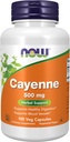NOW Foods Supplements, Cayenne (Capsicum annuum) 500 mg, Kruidenondersteuning, 100 Veg Capsules