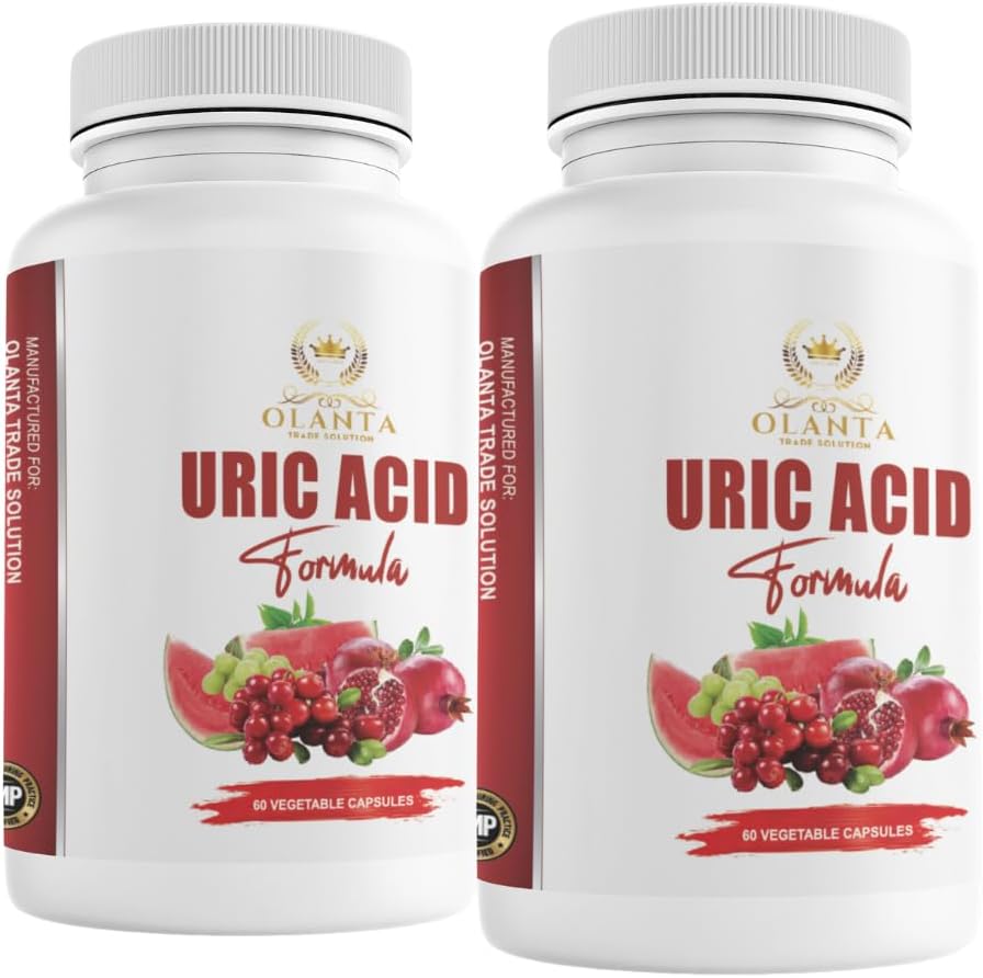 Generic Herbal Uric Acid - URIC Acid Complex - Joint Support, Water Retention Pills for Women, Milk Thistle Supplement, Tart Cherry, Green Coffee Beans, Citric Acid, Celery Seed, Pomegranate - 2 B