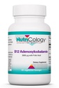 Nutricology B12 Adenosylcobalamine Supplement - met Foliumzuur, Vitamine B12 3000 mcg, Folaat, Pure B12, Vegetarische Lozen - 60 Tellen