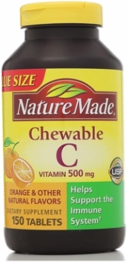 Nature Made Vitamine C 500 mg Kauwtabletten 150 ea (verpakking van 5)