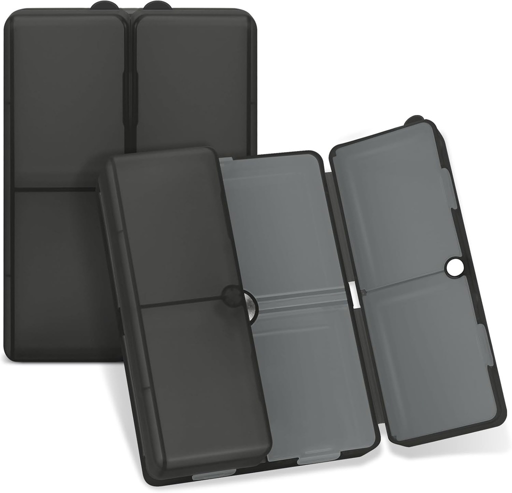 FYY Daily Pill Organizer,7 Compartments Portable Pill Case Travel Pill Organizer,[Folding Design] Grote pil Box voor portemonnee Pocket om vitamines te houden, Cod Lever Olie, Complementen en Medication-Clear zwart