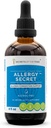 Allergie Secret Alcoholvrije Extract, Tinctuur, Glycerite Rosemary, Mullein Leaf, Marshmallow, Stinging Nettle, Eyebright. Ondersteuning van allergie/congestie (4 FL OZ)