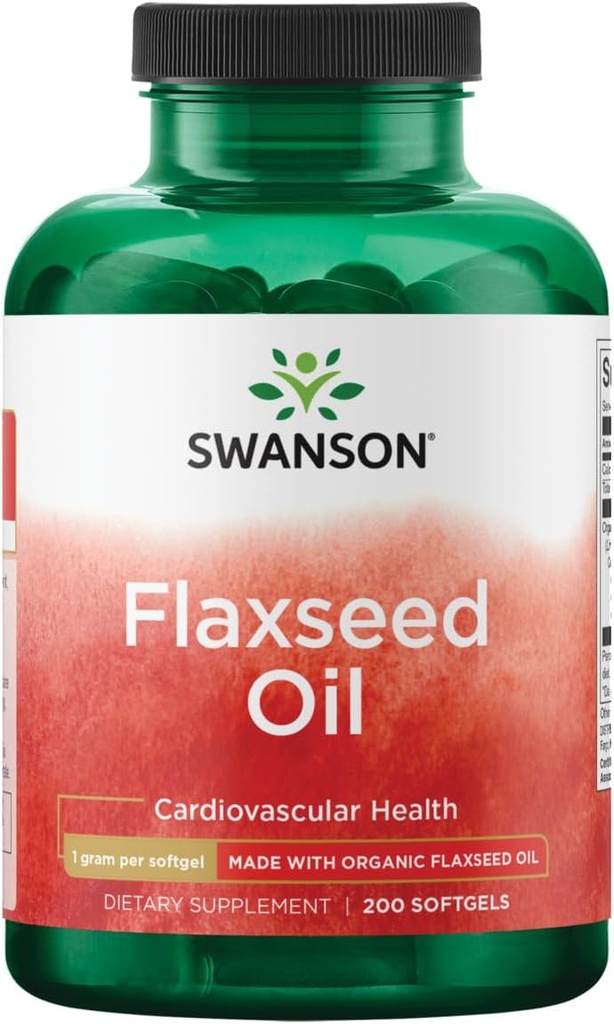 Swanson Vlaszaadolie (Omegatru) 1000 Milligrammen 200 Sgels