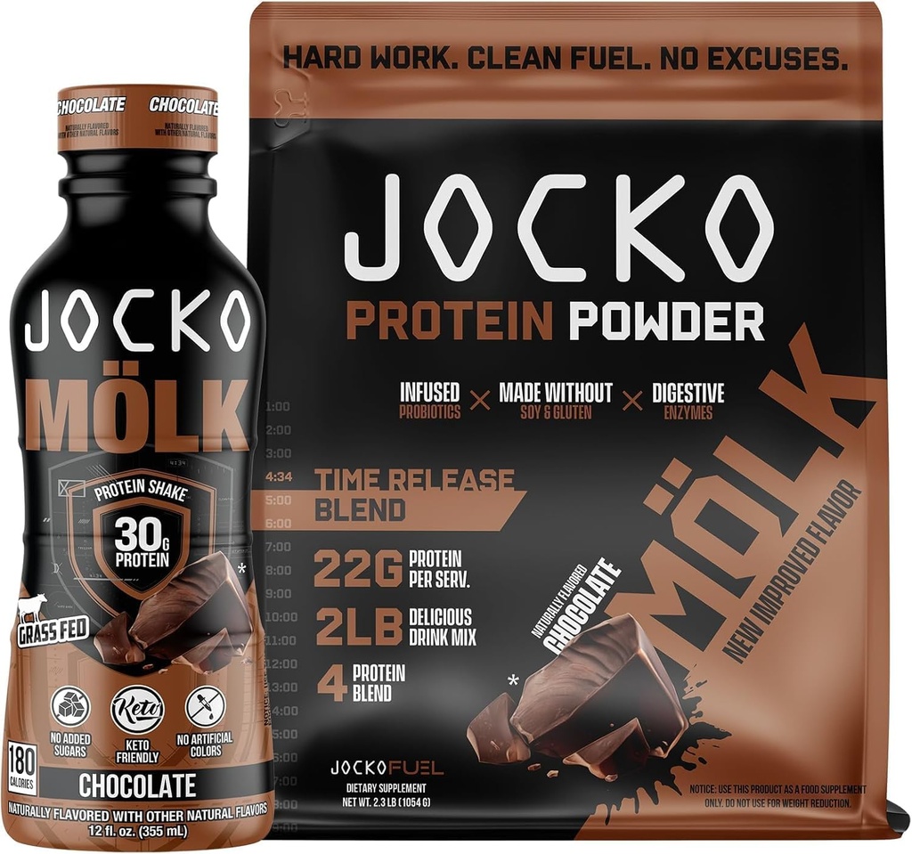 Jocko Fuel 2 Pack Bundle - Chocolade MOLK Proteïne Poeder & RTD Proteïne Shake