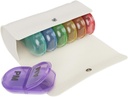 EZY DOSE Weekly (7-Dag) AM/PM Pill Case, Medicine Planner, Vitamine Organizer, Pop-Out Compartments, 2 keer per dag, Regenboog Lids, Inclusief Cream Case, BPA Free