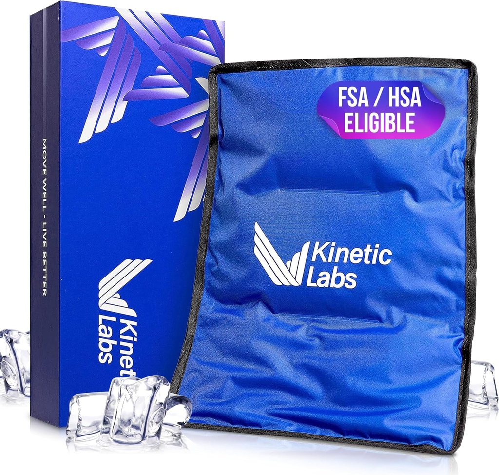 Kinetic Labs Herbruikbare Ice Pack for Injuries - Large Ice Pack for Back Pain Relief (11x14.5) - Large Ice Gel Pack for Back, Knie, Schouders, Hip