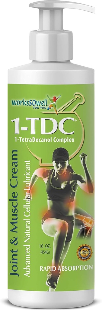 1tdc Joint & Muscle Relief Cream - Gebruik op rug, knie, nek, schouder, hiep - kalmeert Stiff gewrichten, spieren en verwondingen in 5-10 minuten - Relaxer - 16 oz