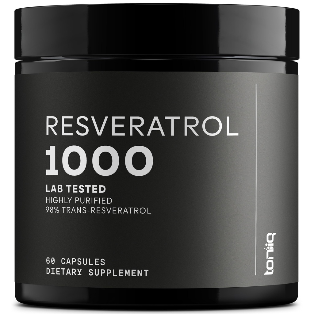 Ultra High Potency Third-Party Tested Trans Resveratrol 1000mg - 98% Pure, Highly Purified and Bioavailable - Resveratrol Polygonum Root Extract - 60 Capsules