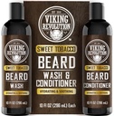 Viking Revolutie Baard Wash en Baard Conditioner voor mannen met Argan Oil en Jojoba Oil - Baard Softener en Versterker Baard Care Baard Shampoo en Conditioner met Baardolie (10oz, Sweet Tobacco)
