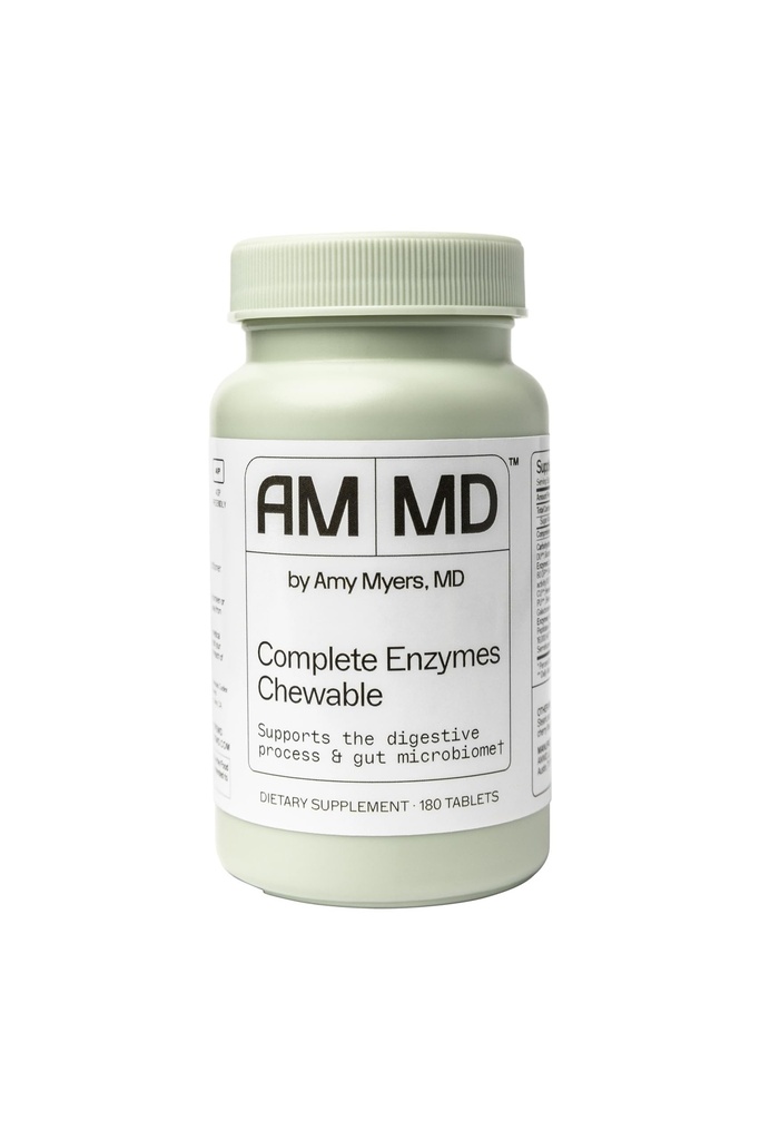 Amy Myers MD Digestieve Enzymen Kauwbare Complete Enzymen Ondersteuning Leaky Gut, Acid Reflux, Gas, Opgeblazen, Gluten Belichting Amylase, Lipase, Lactase, Alkaline, Protease, Sucrase + Meer 
