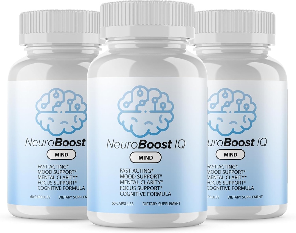 Officiële... 3 Pack - NeuroBoost IQ Brain Supplement - Maximale sterkte NeuroBoost IQ Mind Geavanceerde Formule met Visolie, Ginkgo Biloba - Neuro Boost IQ Supplement Reviews (180 Capsules)