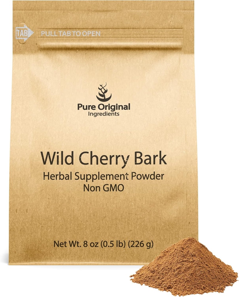 PURE ORIGINEEL INGREDIËNTEN Wilde kers bast (8 oz) Niet GGO, Geen Fillers of Additieven