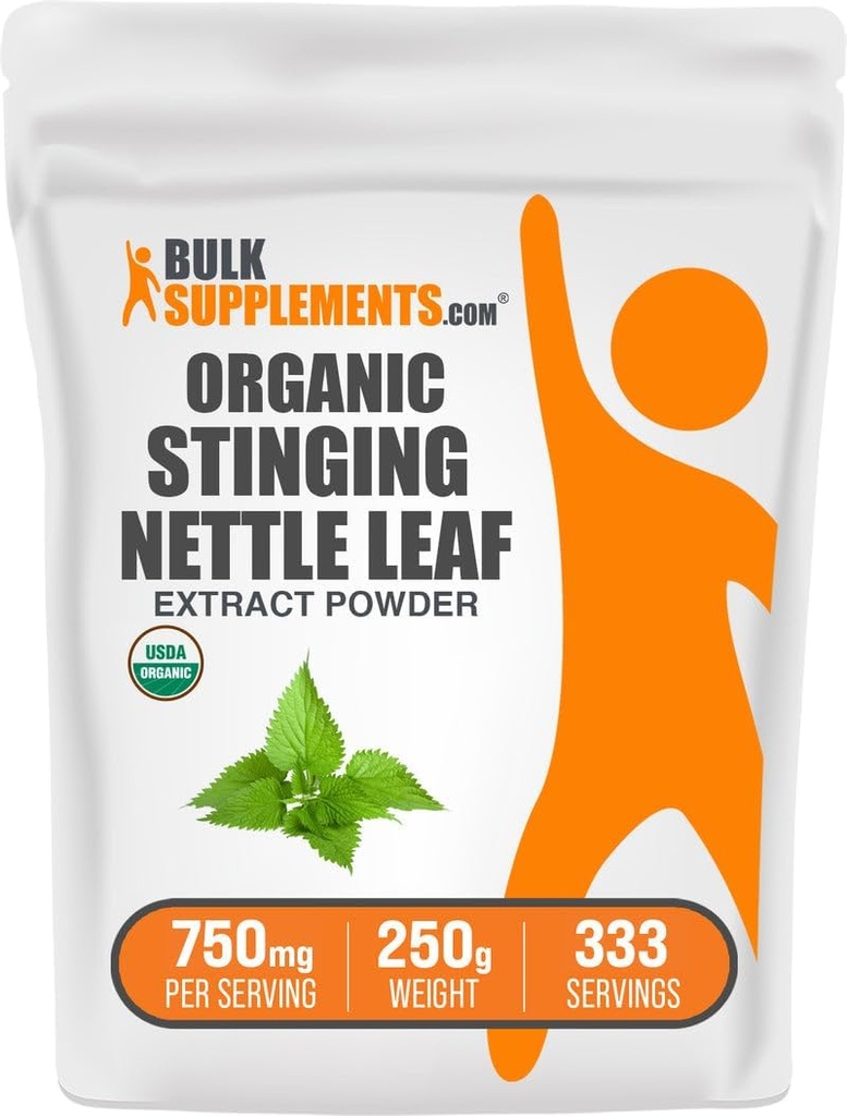 BulkSupplements.com Organic Stinging Nettle Extract Powder - Nettle Leaf Extract, Kruidensupplement - Vegan & Glutenvrij, 750mg per portie, 250g (8.8 oz) (pakket van 1)