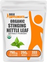 BulkSupplements.com Organic Stinging Nettle Extract Powder - Nettle Leaf Extract, Kruidensupplement - Vegan & Glutenvrij, 750mg per portie, 250g (8.8 oz) (pakket van 1)