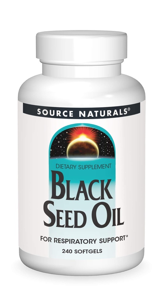 Bron Naturals Zwarte komijnzaadolie voor ademhalingsondersteuning - 240 Softgels
