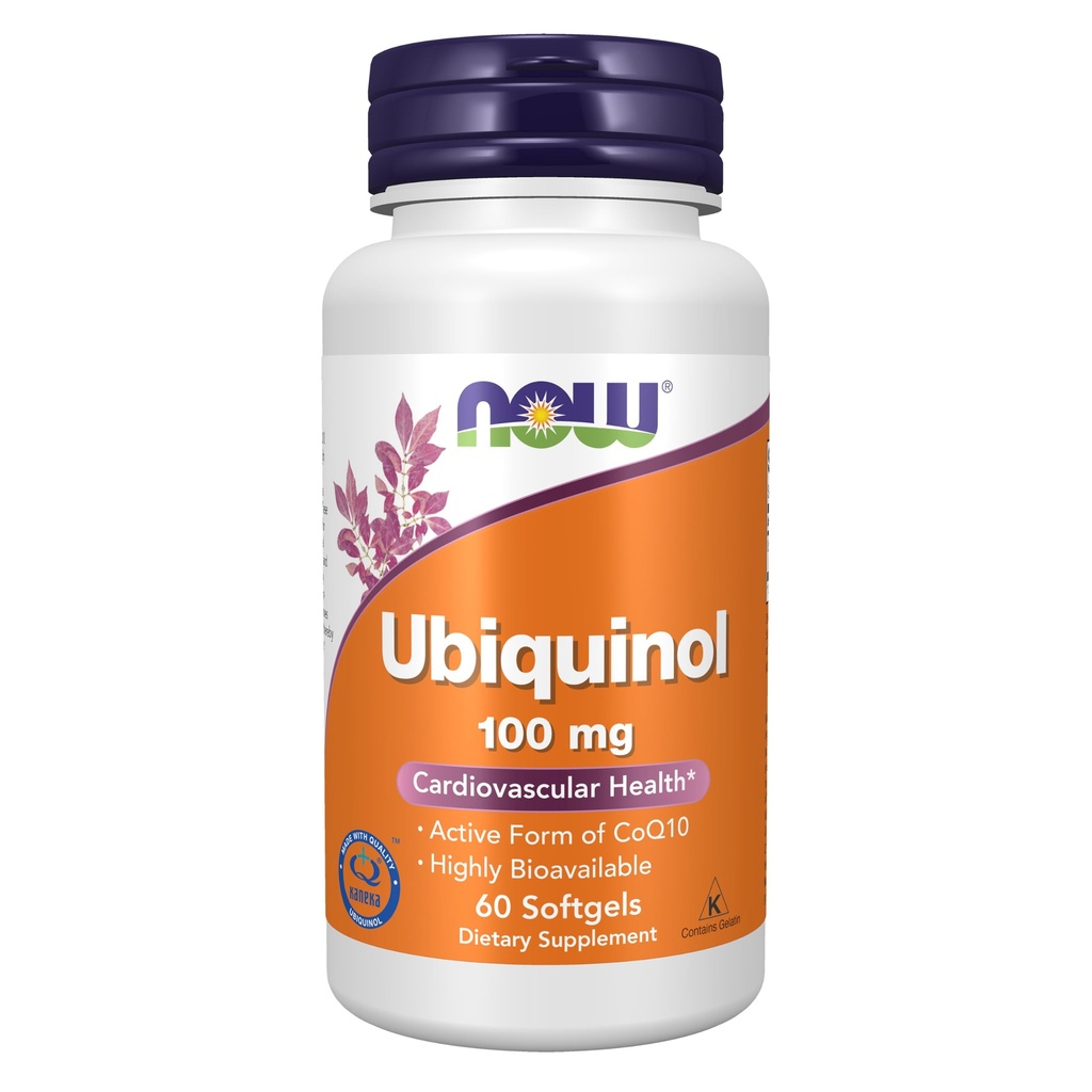 NOW Foods Supplements, Ubichinol 100 mg, Hoge biologische beschikbaarheid (de actieve vorm van CoQ10), 60 Softgels