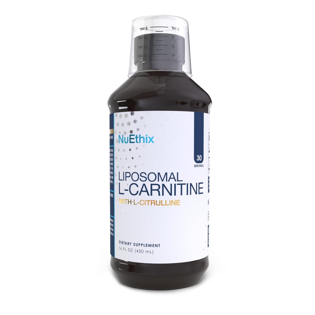 NuEthix Formuleringen Lipsomal L-Carnitine Supplement 600mg met L-Citrulline 1000mg voor gezond gewicht management, vetmetabolisme, energieproductie en verhoogde bloedstroom, voor mannen & vrouwen