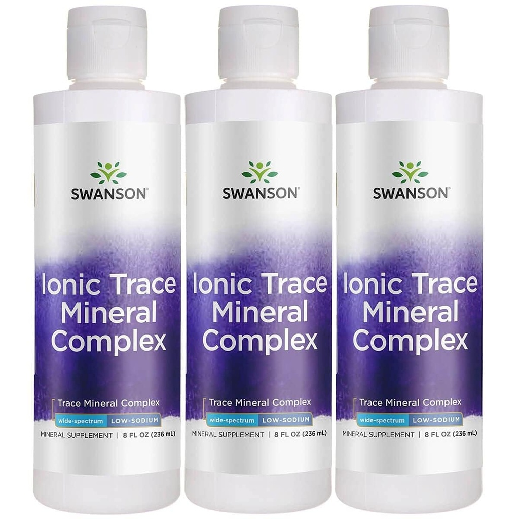 Swanson Concentrace Trace Mineral Drops 8oz-Complete Mineral Complex for Energy, Hydration, & Electrolyte Balance Over 72 High Absorptie Ionische Mineralen zoals Magnesium, Kalium, Calcium (3 Pack)