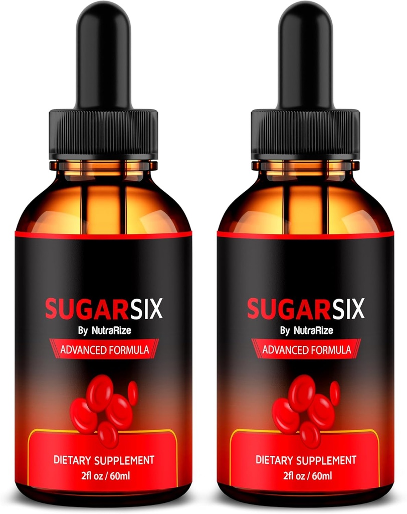 NutraRize (2 Pack) SugarSix Drops, Official Sugar Six Liquid Formula, Alle natuurlijke ondersteuning voor stabiele en gezonde niveaus, Premium Dropper om goede circulatie te handhaven, Sugar Six Review (60 Servings)
