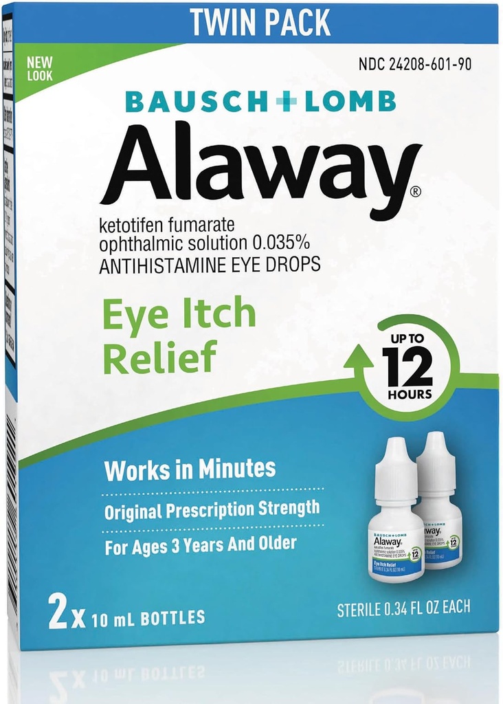 Alaway Antihistamine, Eye Itch Relief Drops, Twin Pack, 0,34 fl oz Elke